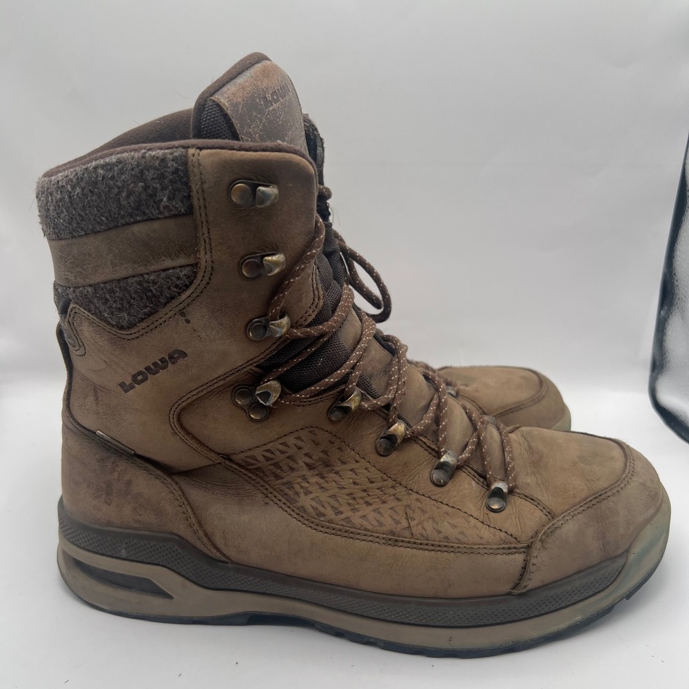 Lowa Renegade Evo Ice GTX Mens 9.5 Brown Gore-Tex Winter Hiking Boots Vibram